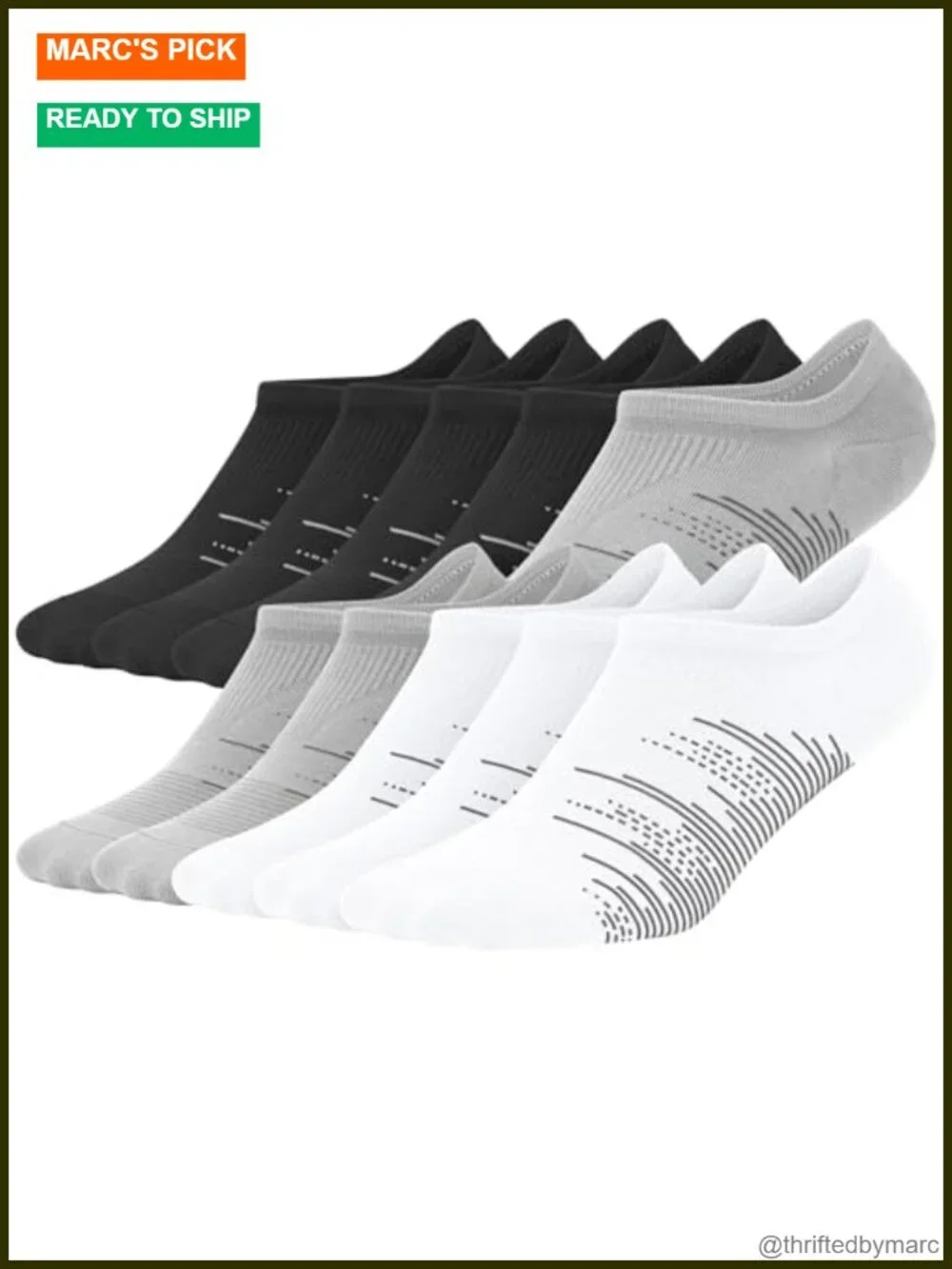 No Show Socks Men 10 Pairs Ankle Low Cut Cotton Non Slip Grips